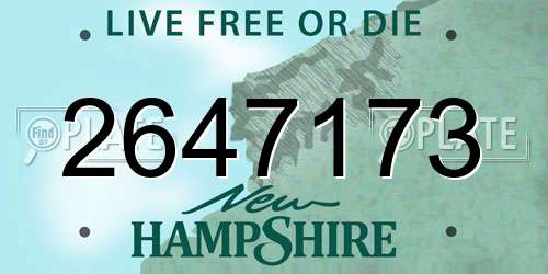 2647173 New Hampshire License Plate