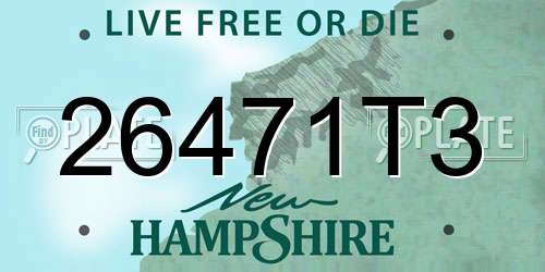 26471T3 New Hampshire License Plate