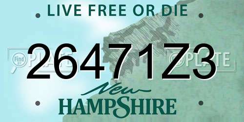 26471Z3 New Hampshire License Plate