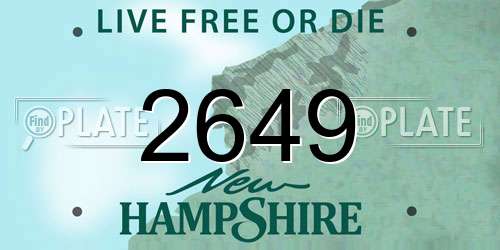 2649 New Hampshire License Plate