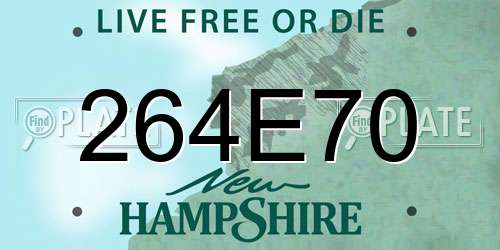 264E70 New Hampshire License Plate