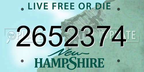 2652374 New Hampshire License Plate