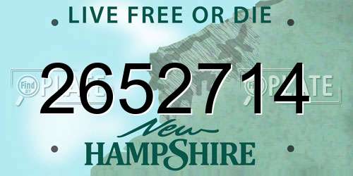 2652714 New Hampshire License Plate