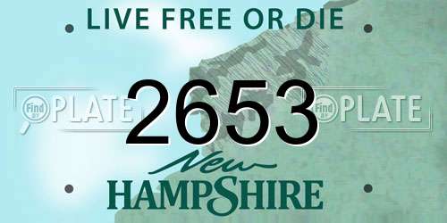 2653 New Hampshire License Plate