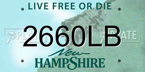 2660LB New Hampshire License Plate