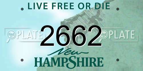 2662 New Hampshire License Plate