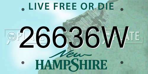 26636W New Hampshire License Plate