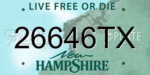 26646TX New Hampshire License Plate