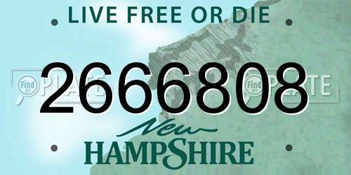 2666808 New Hampshire License Plate
