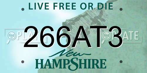 266AT3 New Hampshire License Plate