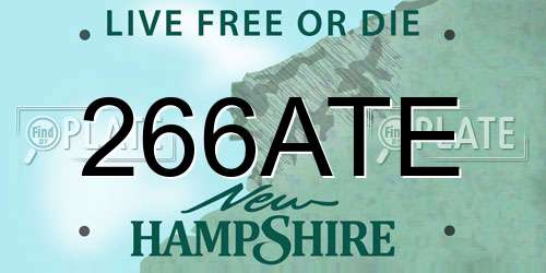 266ATE New Hampshire License Plate