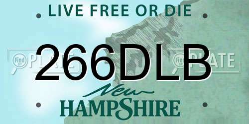 266DLB New Hampshire License Plate