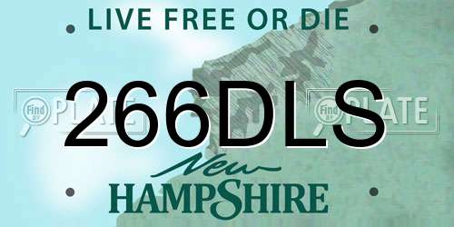 266DLS New Hampshire License Plate