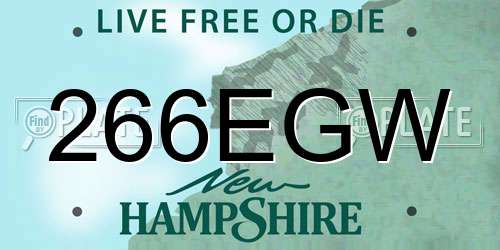 266EGW New Hampshire License Plate