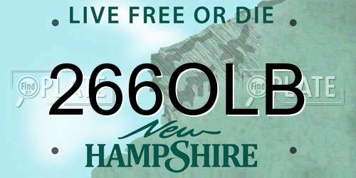 266OLB New Hampshire License Plate