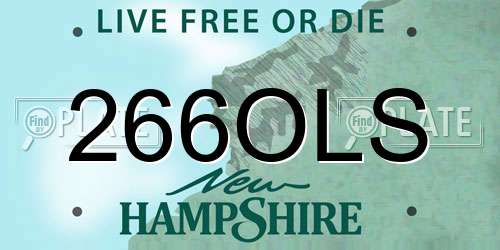 266OLS New Hampshire License Plate