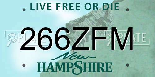 266ZFM New Hampshire License Plate