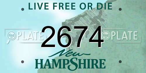 2674 New Hampshire License Plate