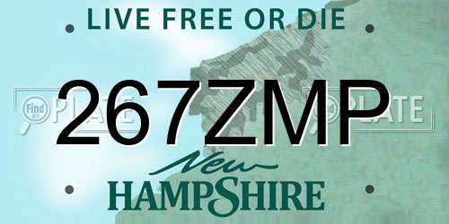 267ZMP New Hampshire License Plate