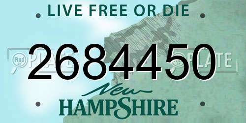 2684450 New Hampshire License Plate