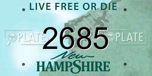 2685 New Hampshire License Plate