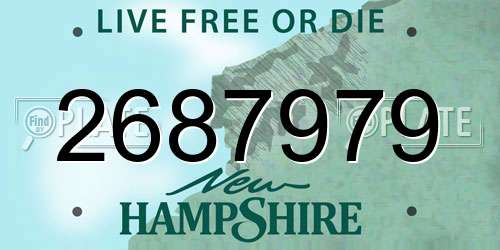 2687979 New Hampshire License Plate
