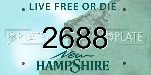 2688 New Hampshire License Plate