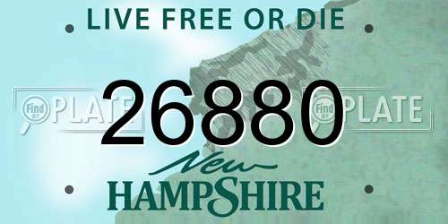 26880 New Hampshire License Plate