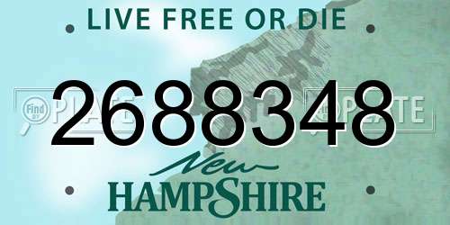 2688348 New Hampshire License Plate
