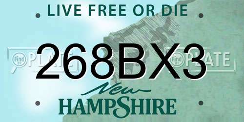 268BX3 New Hampshire License Plate