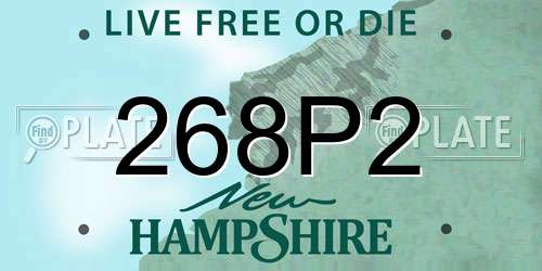 268P2 New Hampshire License Plate