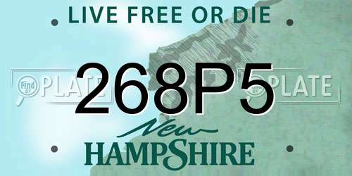 268P5 New Hampshire License Plate