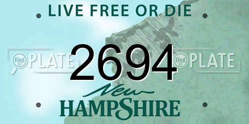 2694 New Hampshire License Plate