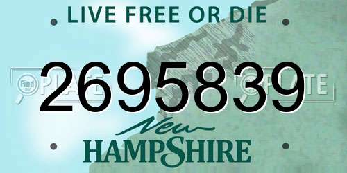 2695839 New Hampshire License Plate