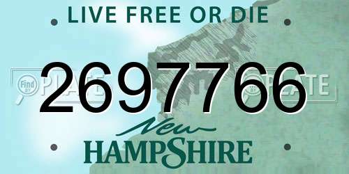 2697766 New Hampshire License Plate