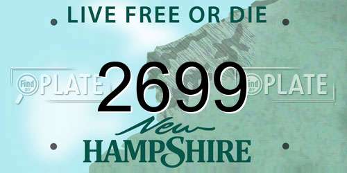 2699 New Hampshire License Plate