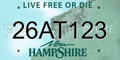 26AT123 New Hampshire License Plate