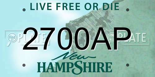 2700AP New Hampshire License Plate