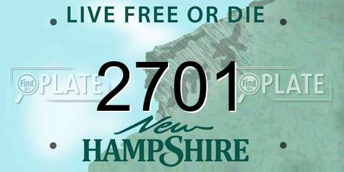 2701 New Hampshire License Plate