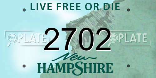 2702 New Hampshire License Plate