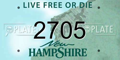 2705 New Hampshire License Plate