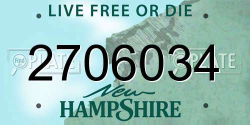 2706034 New Hampshire License Plate