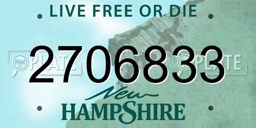 2706833 New Hampshire License Plate