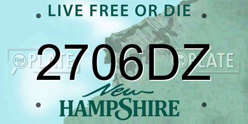 2706DZ New Hampshire License Plate