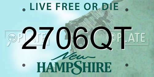2706QT New Hampshire License Plate