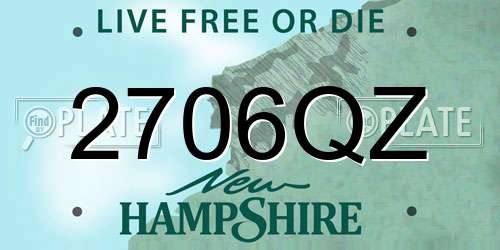 2706QZ New Hampshire License Plate