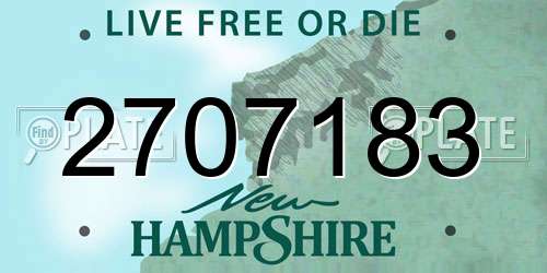 2707183 New Hampshire License Plate
