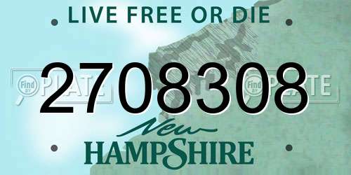 2708308 New Hampshire License Plate