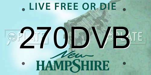 270DVB New Hampshire License Plate