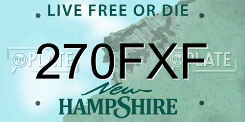 270FXF New Hampshire License Plate